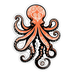 octopus SVG PNG design with clean design elements