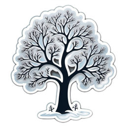 seasons winter tree SVG PNG design with clean design elements