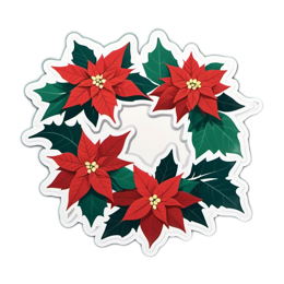 christmas wreath redflowers SVG PNG design with red and green floral elements