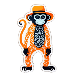 fantasy monkey sticker SVG PNG design with clean design elements