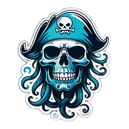 pirate skull illustration SVG PNG design with clean design elements