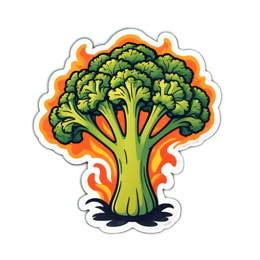 broccoli sticker SVG PNG design with clean design elements