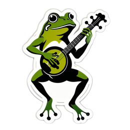frog music instrument SVG PNG design with clean design elements