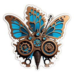 steampunk butterfly SVG PNG design with clean design elements