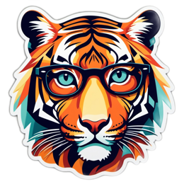 artstyle tiger SVG PNG design with clean design elements