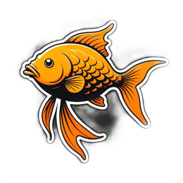 goldfish sticker SVG PNG design with clean design elements