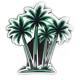 palm trees stickers SVG PNG design with clean design elements