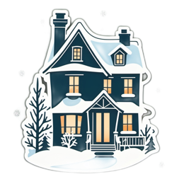 winter snowy house SVG PNG design