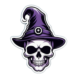 skull witchhat SVG PNG design with clean design elements