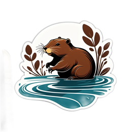 beaver water activity SVG PNG design with clean design elements