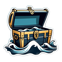 treasure chest waves SVG PNG design with clean design elements