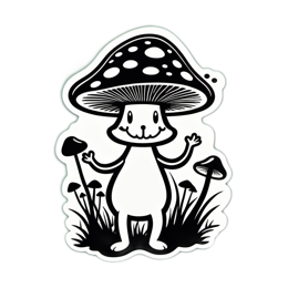sticker mushroom character SVG PNG design