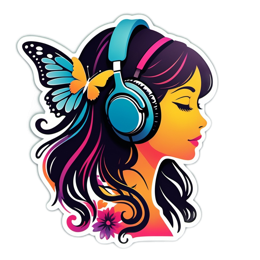 headphones butterfly SVG PNG design