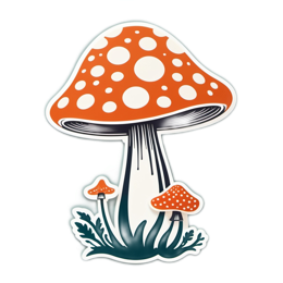 fantasy mushroom stickers SVG PNG design with clean design elements