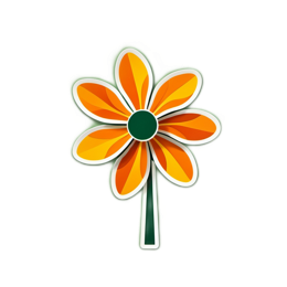 flower vibrant SVG PNG design with clean design elements, orange and green floral elements