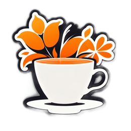 coffee flower SVG PNG design with clean design elements, white and orange floral elements