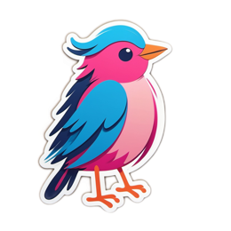 bird colorful cartoon SVG PNG design with clean design elements