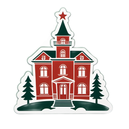 christmas house star SVG PNG design