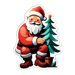 christmas santa tree SVG PNG design with clean design elements