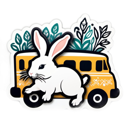 farm rabbit bus SVG PNG design