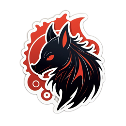 wolf sticker SVG PNG design with clean design elements