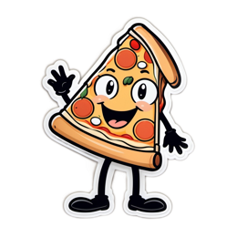 pizza character cheerful SVG PNG design with clean design elements