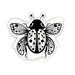 black insect sticker SVG PNG design with clean design elements