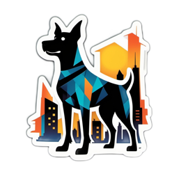 artistic dog silhouette SVG PNG design with clean design elements