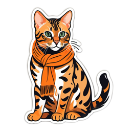 cute cat scarf SVG PNG design with clean design elements