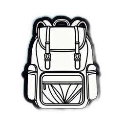 backpack drawing SVG PNG design with clean design elements