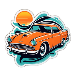 car sunsetwaves SVG PNG design with clean design elements