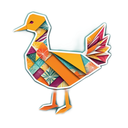 paper duck SVG PNG design with clean design elements
