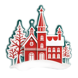 christmas houses SVG PNG design