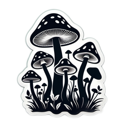 mushrooms artistic SVG PNG design with clean design elements