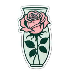 rosedecorative vase floral SVG PNG design with clean design elements, black and pink floral elements