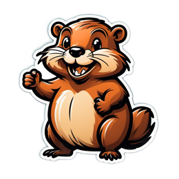 cartoon ottor SVG PNG design with clean design elements