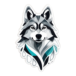 artistic wolf sticker SVG PNG design with clean design elements