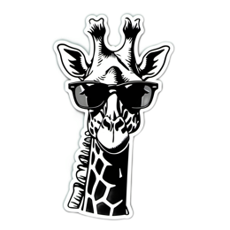 sticker giraffe sunglasses SVG PNG design with clean design elements