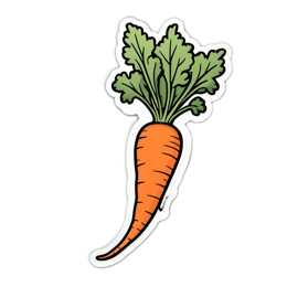 carrot sticker SVG PNG design with clean design elements, orange and green floral elements