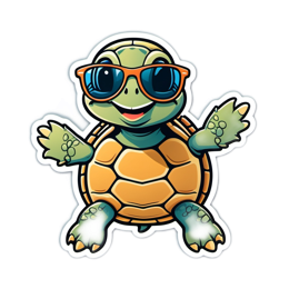 turtle coolglasses SVG PNG design with clean design elements