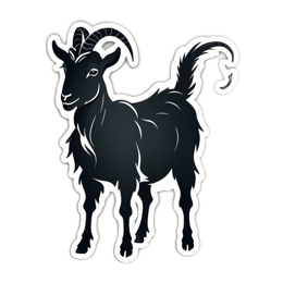 goat black sticker SVG PNG design with clean design elements