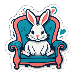 quotes rabbit chair SVG PNG design with clean design elements