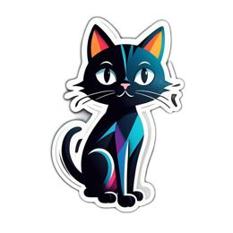 artistic blackcat SVG PNG design with clean design elements