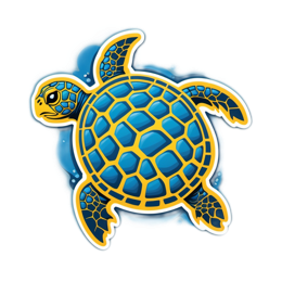 sea turtle sticker SVG PNG design with clean design elements