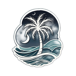 palm tree nightwaves SVG PNG design with clean design elements