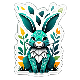 fantasy rabbit floral SVG PNG design with clean design elements, orange and green floral elements