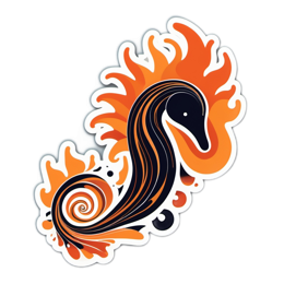 fantasy flame swan SVG PNG design with clean design elements