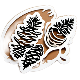 pinecones stickers SVG PNG design with clean design elements