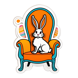 easter bunny chair SVG PNG design with clean design elements
