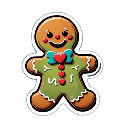 gingerbread sticker SVG PNG design with clean design elements